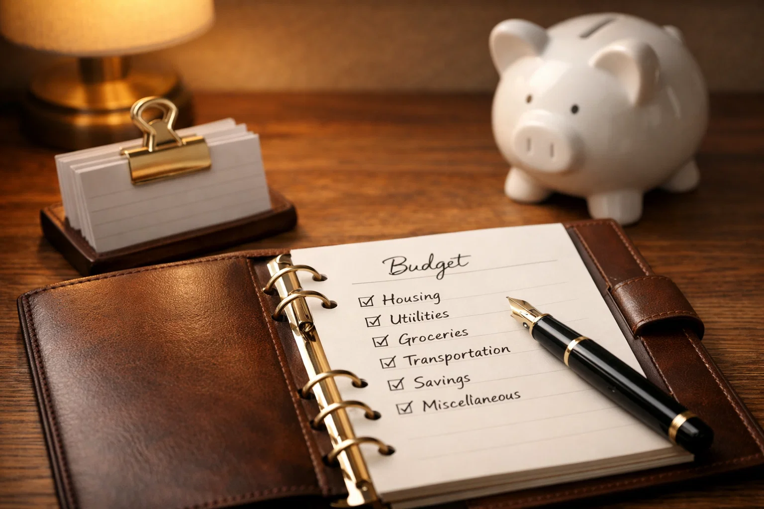 Espace de travail organisé avec agenda et planification budgétaire pour la gestion de bankroll